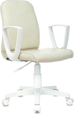 БЮРОКРАТ CH-W327 слоновая кость OR 10 эко.кожа крестов.пластик белый CH-W327/OR-10