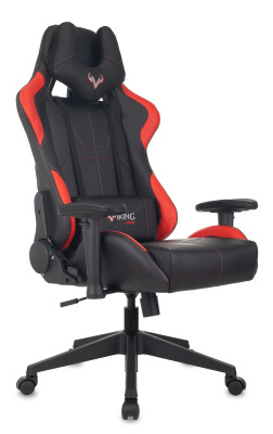 БЮРОКРАТ ZOMBIE VIKING 5 AERO черный\красный эко.кожа с подголов. крестов. пластик RED