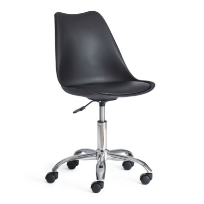 TULIP\ mod.106-1\ металл\пластик\PU, 58х47х97см, Black черный\Chrome хром