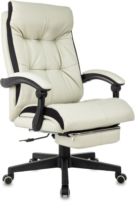 Бюрократ CH-824 MSG-F слоновая кость эко.кожа\ткань крестов.пластик подст.для ног CH-824 MSG-F\IVORY-PU