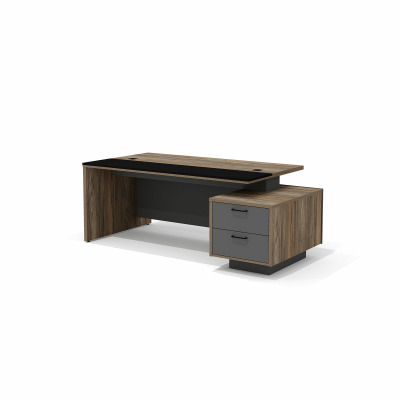 BR-18 R\ Стол руководителя 210х115х76\ Bruno\Делиос антрацит