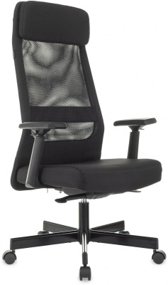 БЮРОКРАТ T-995\ Neo BLACK\ черный сетка\ткань с подголов.крестов.металл