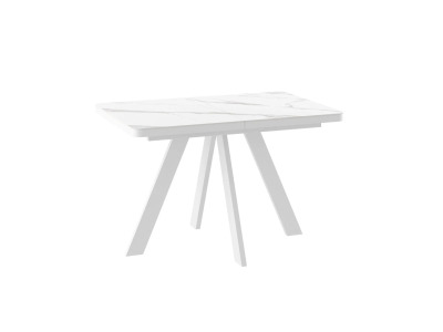 Стол BOBY RADIAL-120, раздвижной 120(160)х80, CALAKATTA ST CER/БЕЛЫЙ