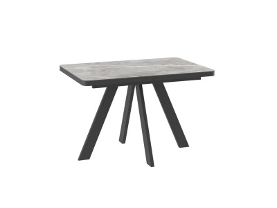 Стол BOBY RADIAL-120, раздвижной 120(160)х80, STONE GREY ST CER/ЧЕРНЫЙ