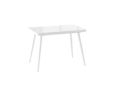 Стол BORG RADIAL-110, раздвижной со стеклом 110(142)х70, БЕЛЫЙ/БЕЛЫЙ