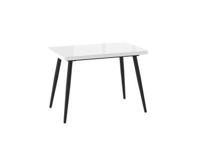 Стол BORG RADIAL-110, раздвижной со стеклом 110(142)х70, БЕЛЫЙ/ЧЕРНЫЙ