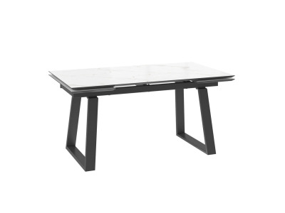 Стол ALTEZA-160 раздвижной 160(40+40)х90 Мрамор Голд-COMPAKT Сер\Черный