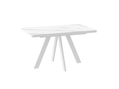 Стол BOBY RADIAL-140, раздвижной 140(180)х85, CALAKATTA ST CER/БЕЛЫЙ