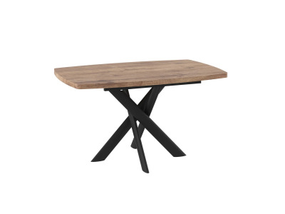 Стол LEONEL-130, раздвижной 130(165)х85, ДУБ ВЕЛЛИНГТОН/ЧЕРНЫЙ