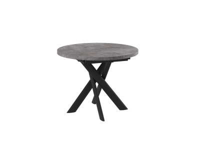 Стол RONALDO-100, круглый раздвижной 100(135), ДЫМЧАТАЯ КЕРАМИКА/ЧЕРНЫЙ