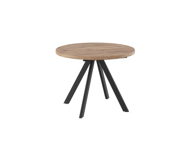 Стол RONDO-100, круглый раздвижной 100(135), ДУБ ВЕЛЛИНГТОН/ЧЕРНЫЙ