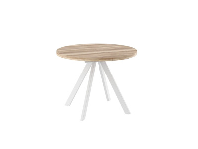 Стол RONDO-90 Круглый раздвижной 90(125) Дуб Каньон\Белый