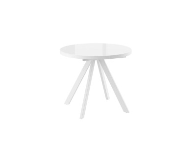 Стол RONDO-90 Круглый раздвижной со стеклом 90(125) Белый Оптивайт\Белый