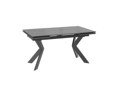 Стол VECTRA-150 раздвижной 150(40+40)х90 Камень Антрацит-COMPAKT Сер\Черный