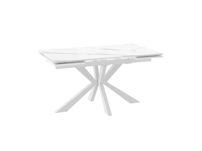 Стол ZARA-160, раздвижной 160(40+40)х90, CALAKATTA ST CER/БЕЛЫЙ