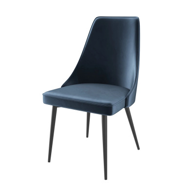 Стул LEO Черный\DEEP BLUE Lux T19