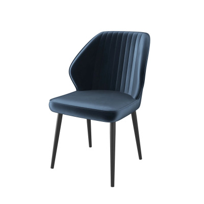 Стул MICHAEL Черный\DEEP BLUE Lux T19