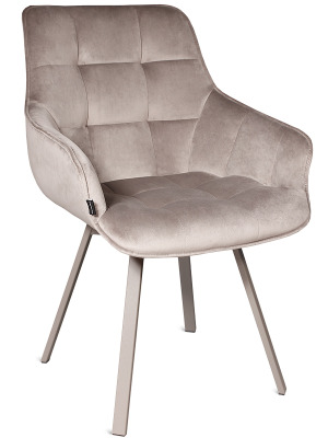 Кресло поворотное EMILE-LTCAP латте металл/ бархат капучино