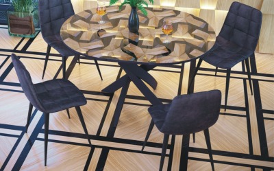 Стол НОРД 4\ 1000х1000(320)\Фотопечать S 231\Черный