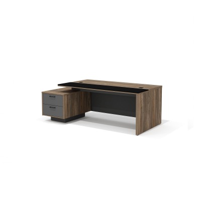 BR-18 L\ Стол руководителя 210х115х76\ Bruno\Делиос антрацит