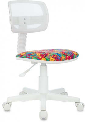 Бюрократ CH-W299\ WH\ белый TW-15 сиденье мультиколор алфавит сетка\ткань крестовина пластик ALPHABET