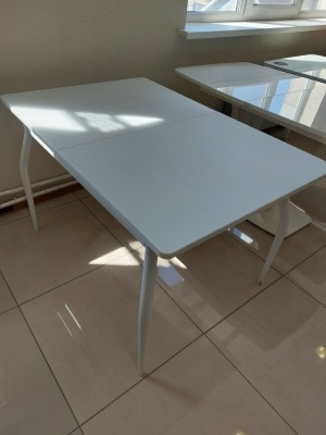 Стол Ирвин 2 СТ МП 1200(1500)*800 (стекло Бежевое  матовое цвет КР)