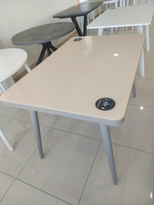 Стол BORG RADIAL-120 раздвижной со стеклом 120(160)х80 Капучино\Капучино_УЦЕНКА