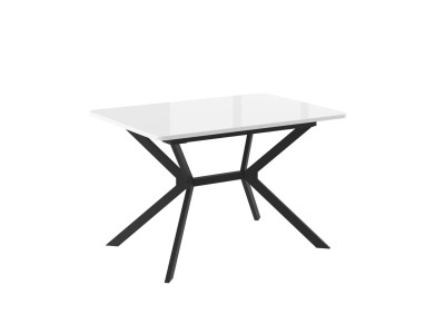 Стол CRYSTAL-120 раздвижной со стеклом 120(160)х80 Белый Оптивайт\Черный