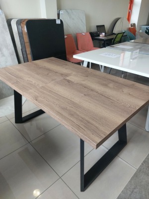 Стол LOFT LUX-160 раздвижной 160(2050)х90 Дуб Веллингтон\Черный_ УЦЕНКА