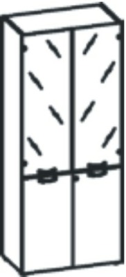 Шкаф высокий с дверьми B2D40K-2 и B3G\ BAB04-PLAT_CH27